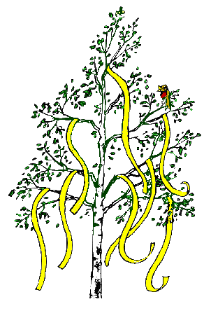 Zeichnung eines Maibaumes